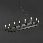 41 Inch Tubular Candle Rectangular Chandelier - Camino