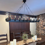 52 Inch Tubular Candle Rectangular Chandelier - Camino