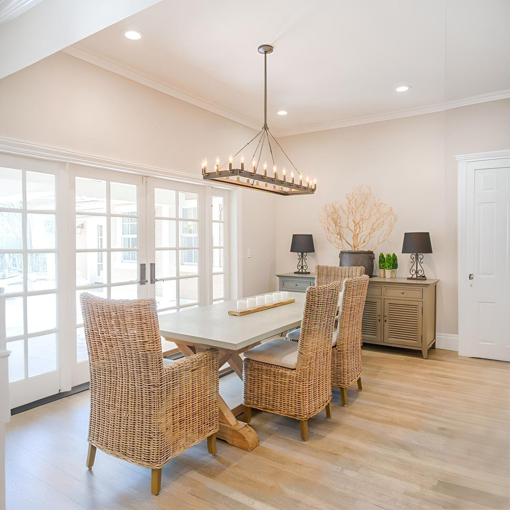 52 Inch Tubular Candle Rectangular Chandelier - Camino