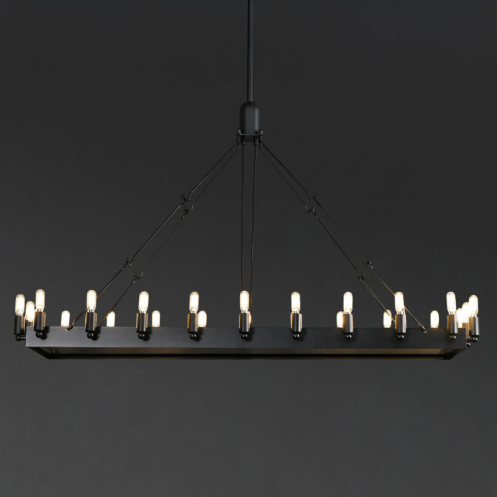 52 Inch Tubular Candle Rectangular Chandelier - Camino