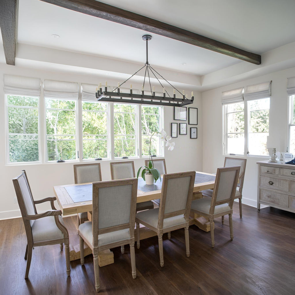 52 Inch Tubular Candle Rectangular Chandelier - Camino