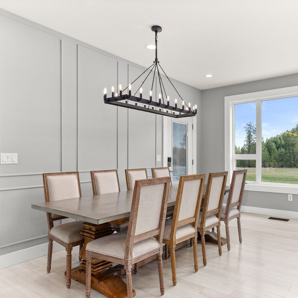 52 Inch Tubular Candle Rectangular Chandelier - Camino