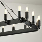 52 Inch Tubular Candle Rectangular Chandelier - Camino