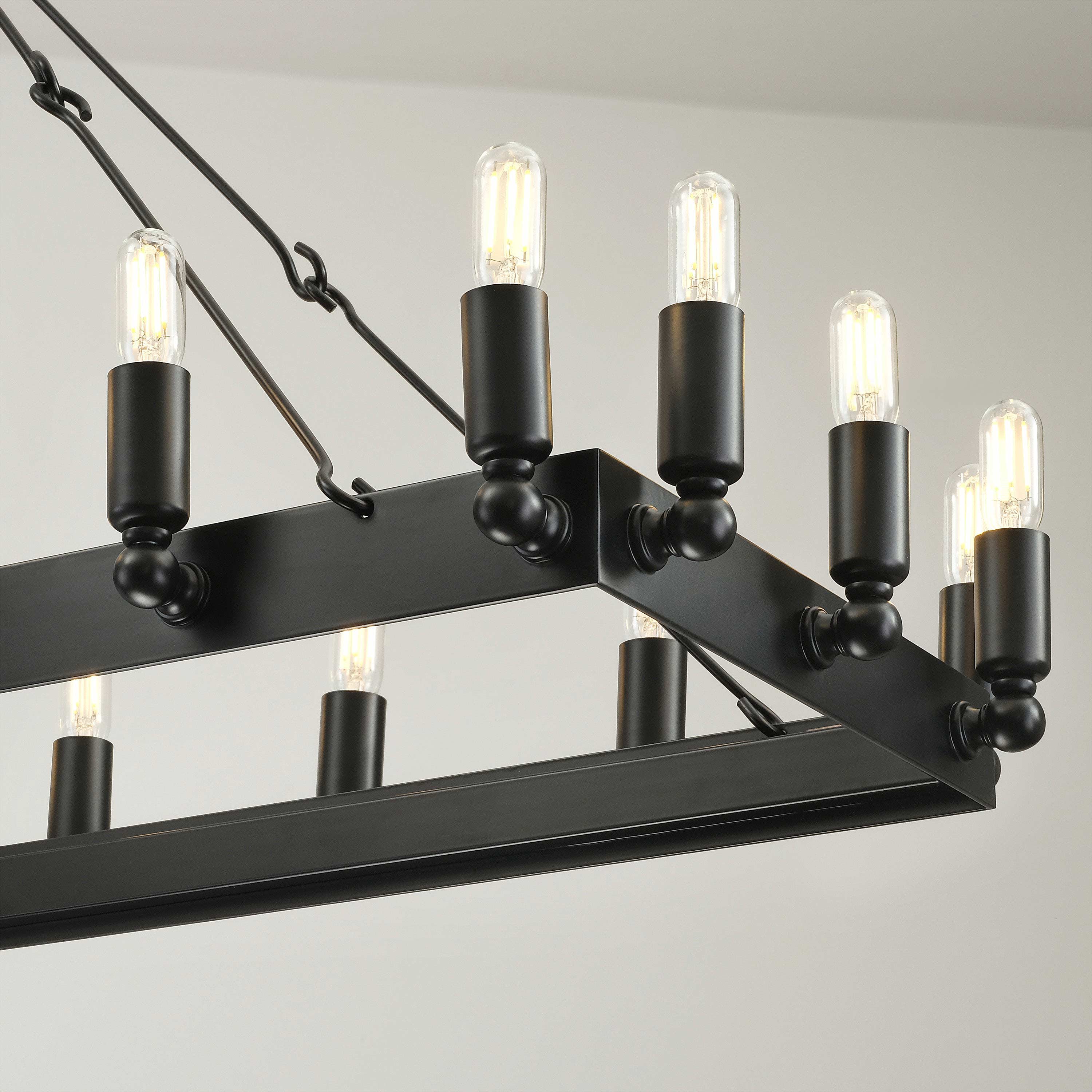 52 Inch Tubular Candle Rectangular Chandelier - Camino