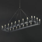 52 Inch Tubular Candle Rectangular Chandelier - Camino