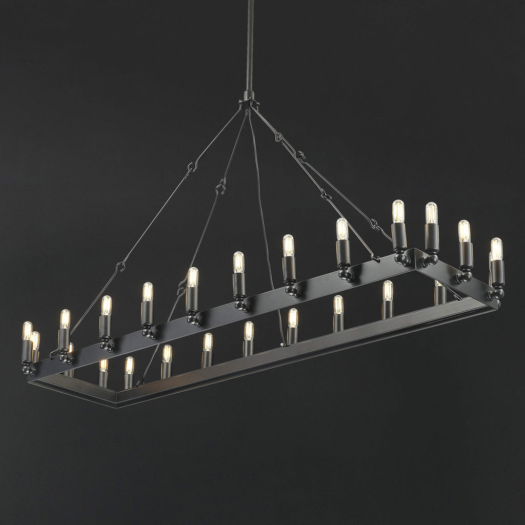 52 Inch Tubular Candle Rectangular Chandelier - Camino