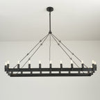 52 Inch Tubular Candle Rectangular Chandelier - Camino