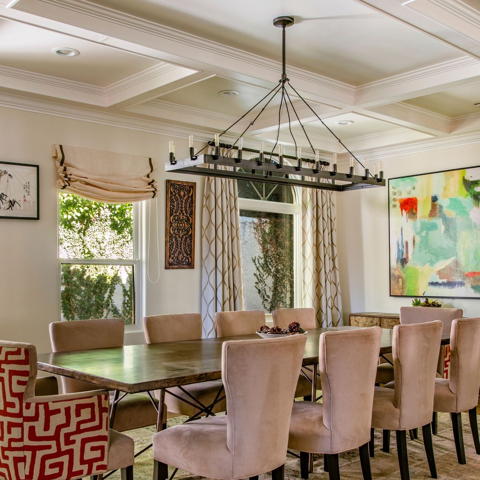 72 Inch Tubular Candle Rectangular Chandelier - Camino