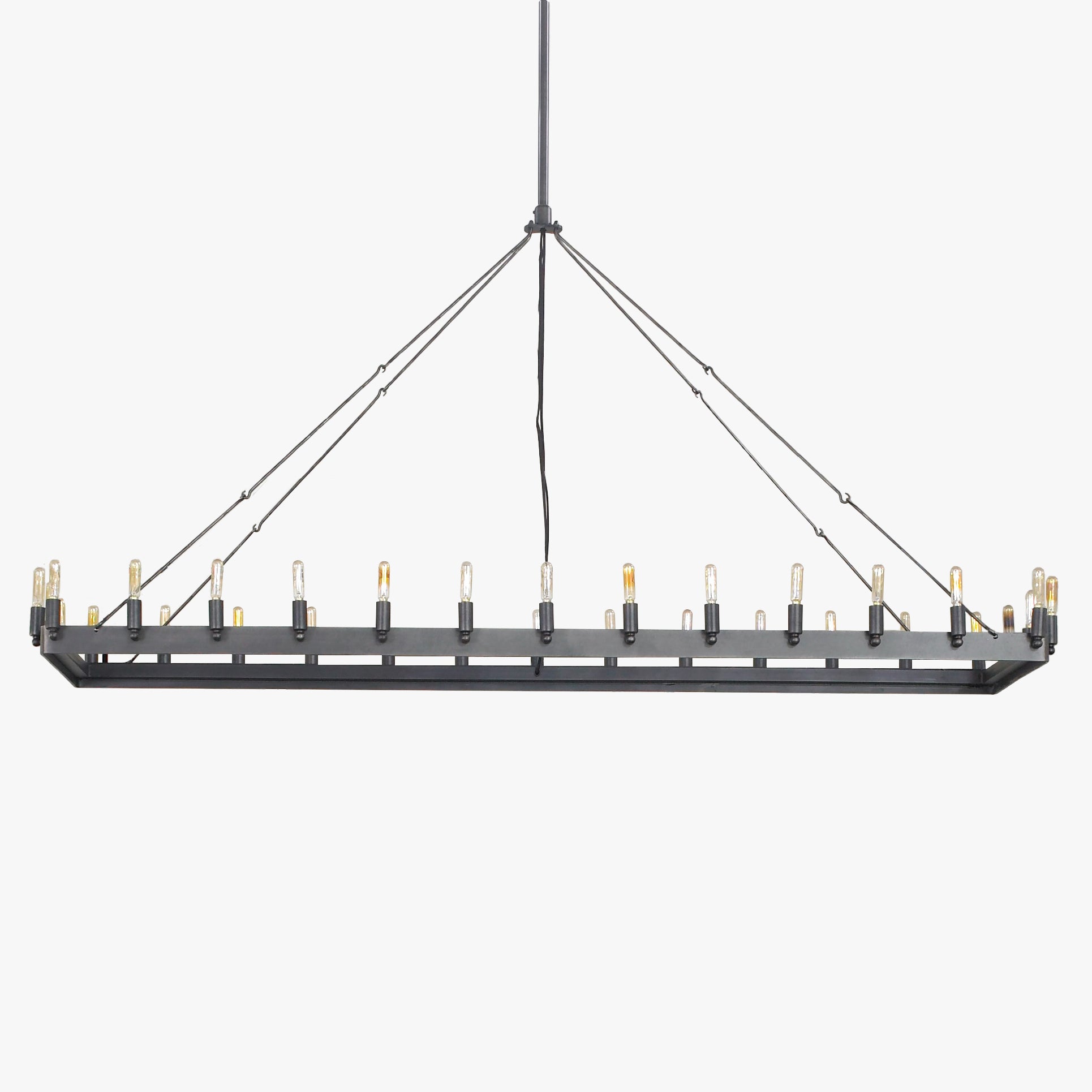 72 Inch Tubular Candle Rectangular Chandelier - Camino