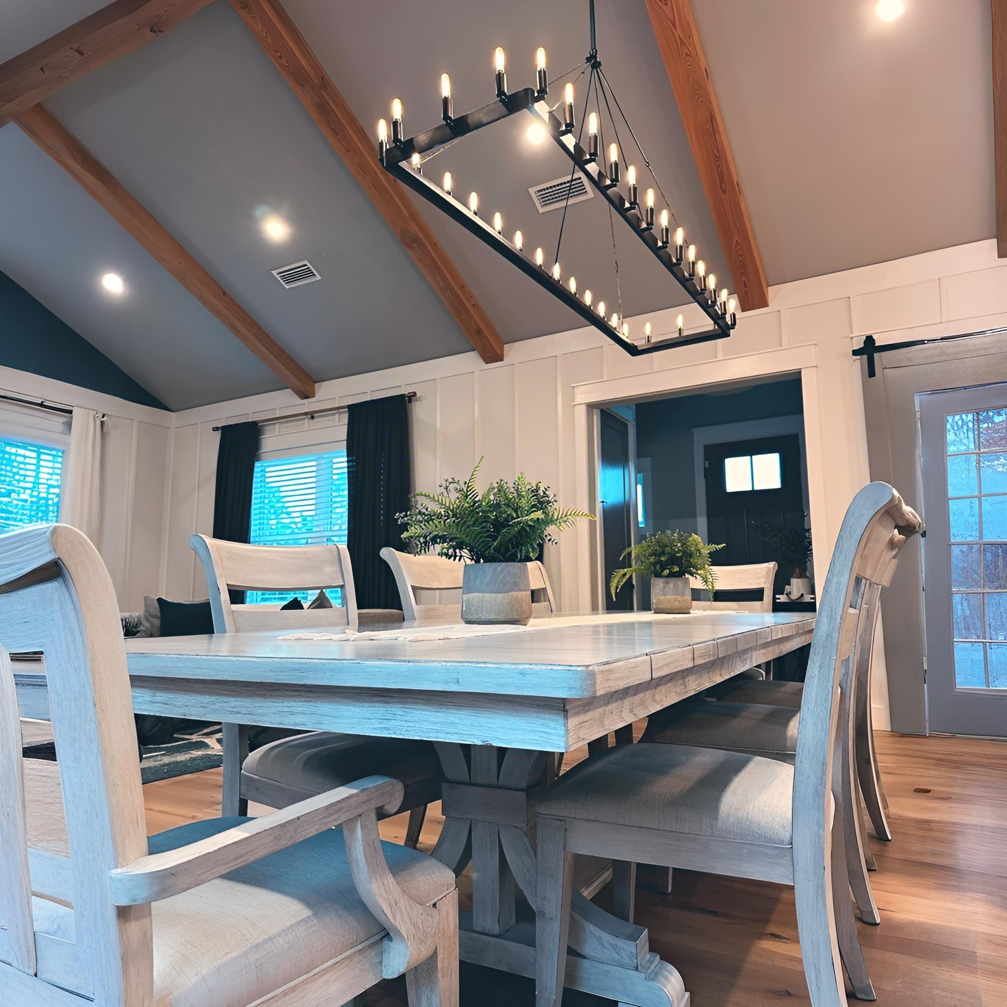 72 Inch Bent Tip Candle Rectangular Chandelier - Camino