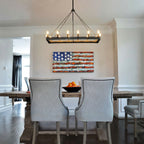 41 Inch Bent-Tip Candle Rectangular Chandelier - Camino