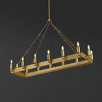 41 Inch Tubular Candle Rectangular Chandelier - Camino