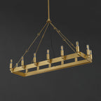 41 Inch Tubular Candle Rectangular Chandelier - Camino