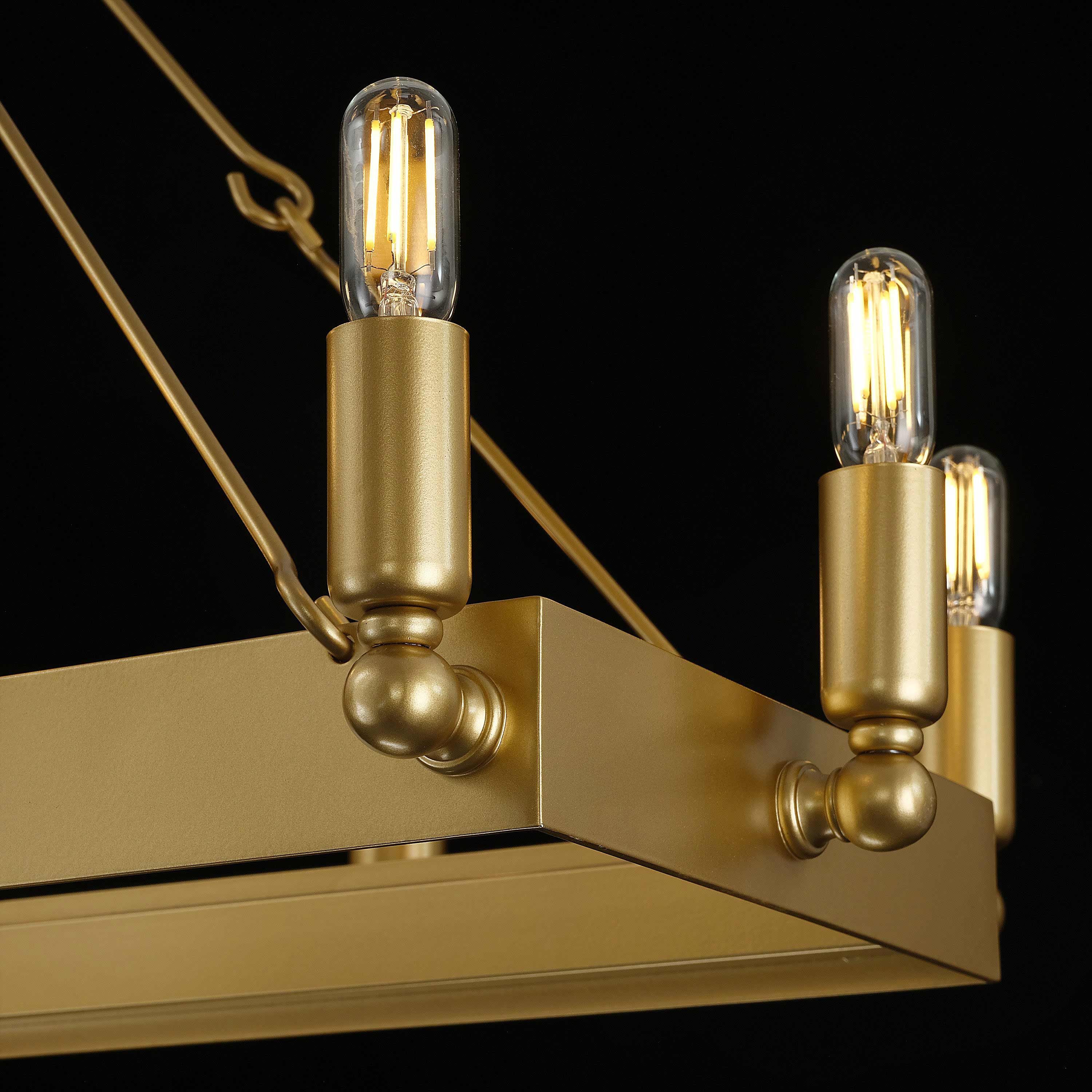 41 Inch Tubular Candle Rectangular Chandelier - Camino