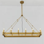 41 Inch Tubular Candle Rectangular Chandelier - Camino