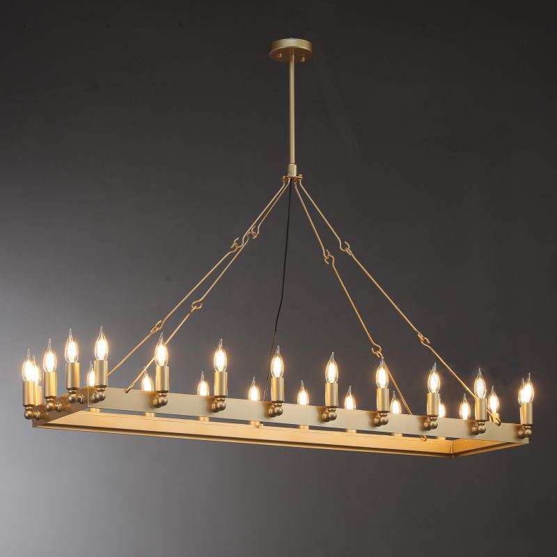 52 Inch Bent Tip Candle Rectangular Chandelier - Camino