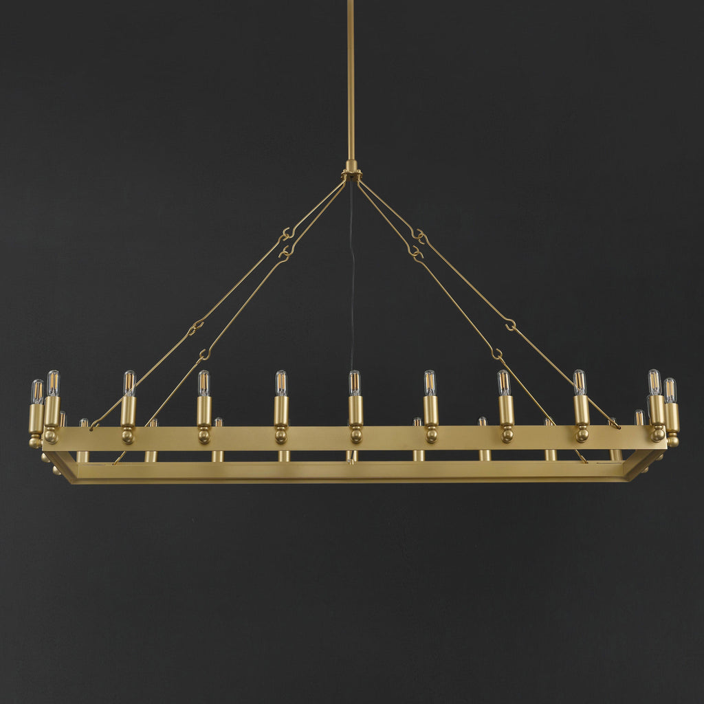52 Inch Tubular Candle Rectangular Chandelier - Camino