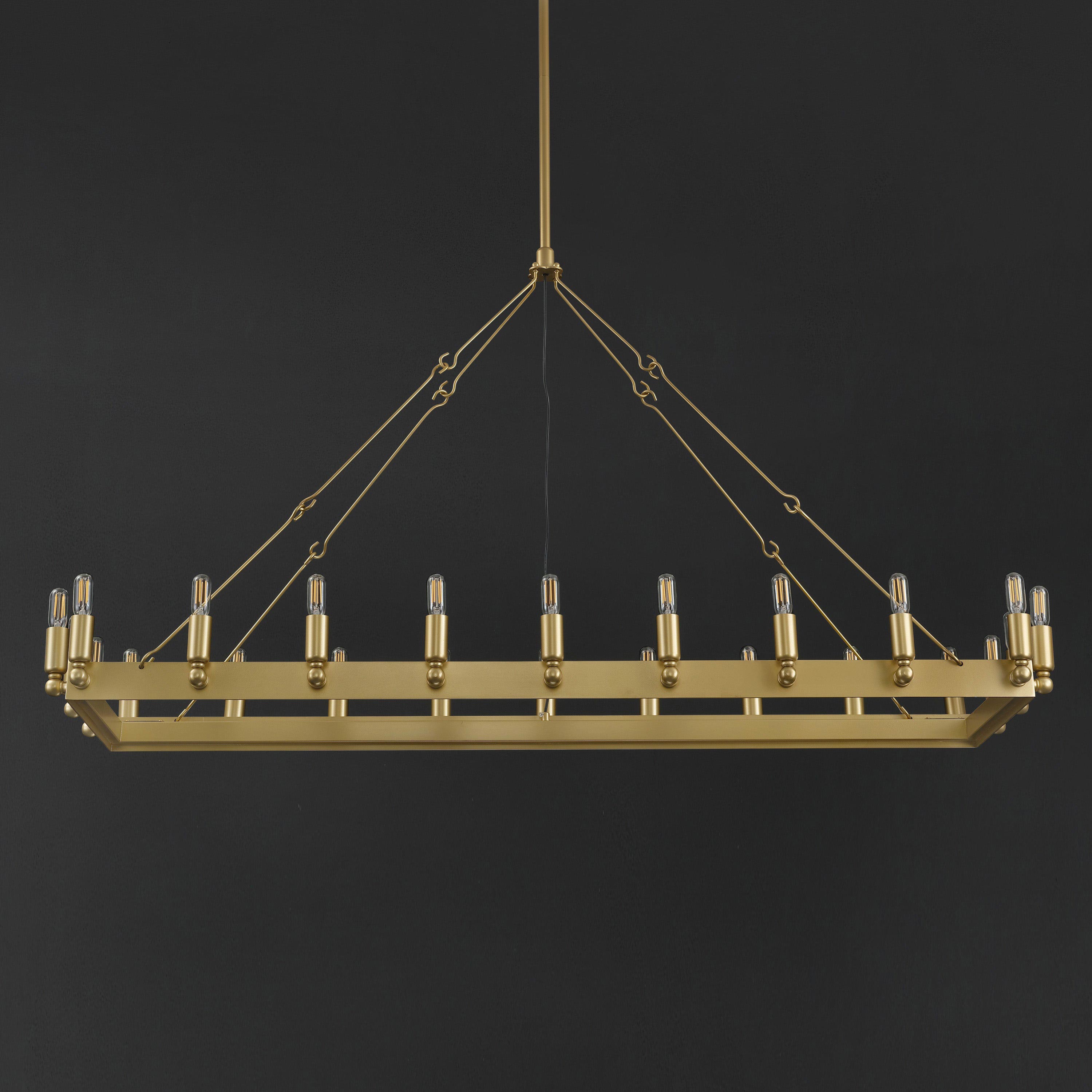 52 Inch Tubular Candle Rectangular Chandelier - Camino