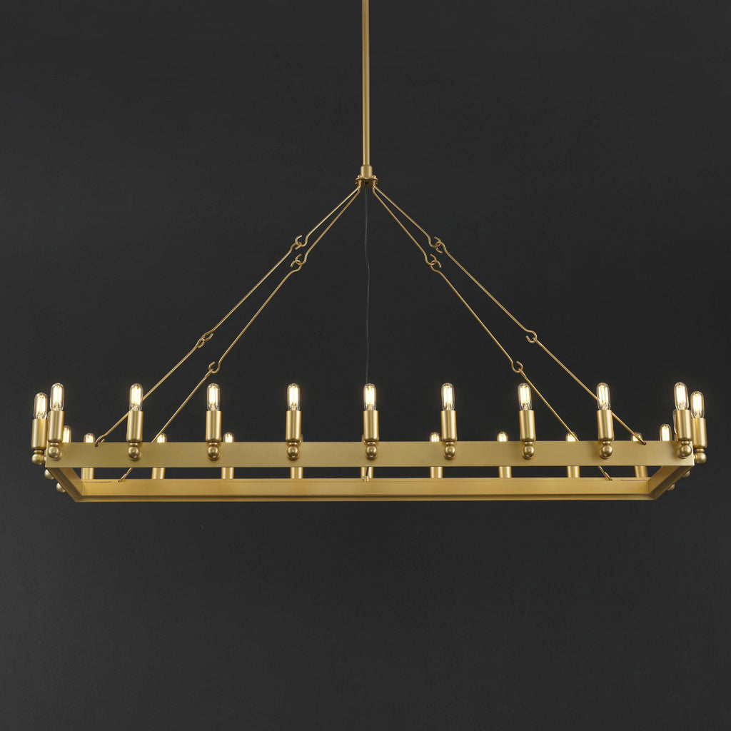 52 Inch Tubular Candle Rectangular Chandelier - Camino