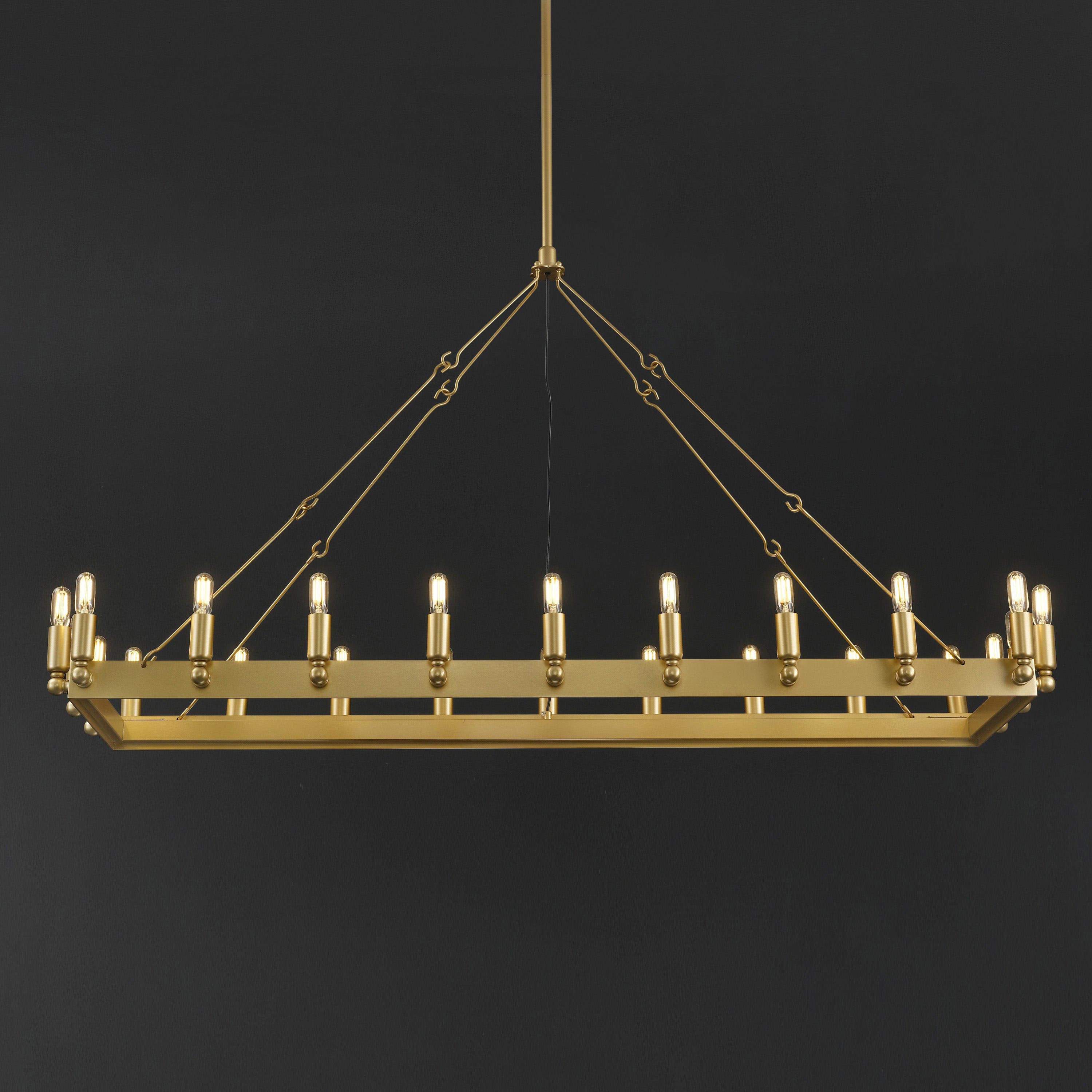 52 Inch Tubular Candle Rectangular Chandelier - Camino