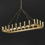 52 Inch Tubular Candle Rectangular Chandelier - Camino
