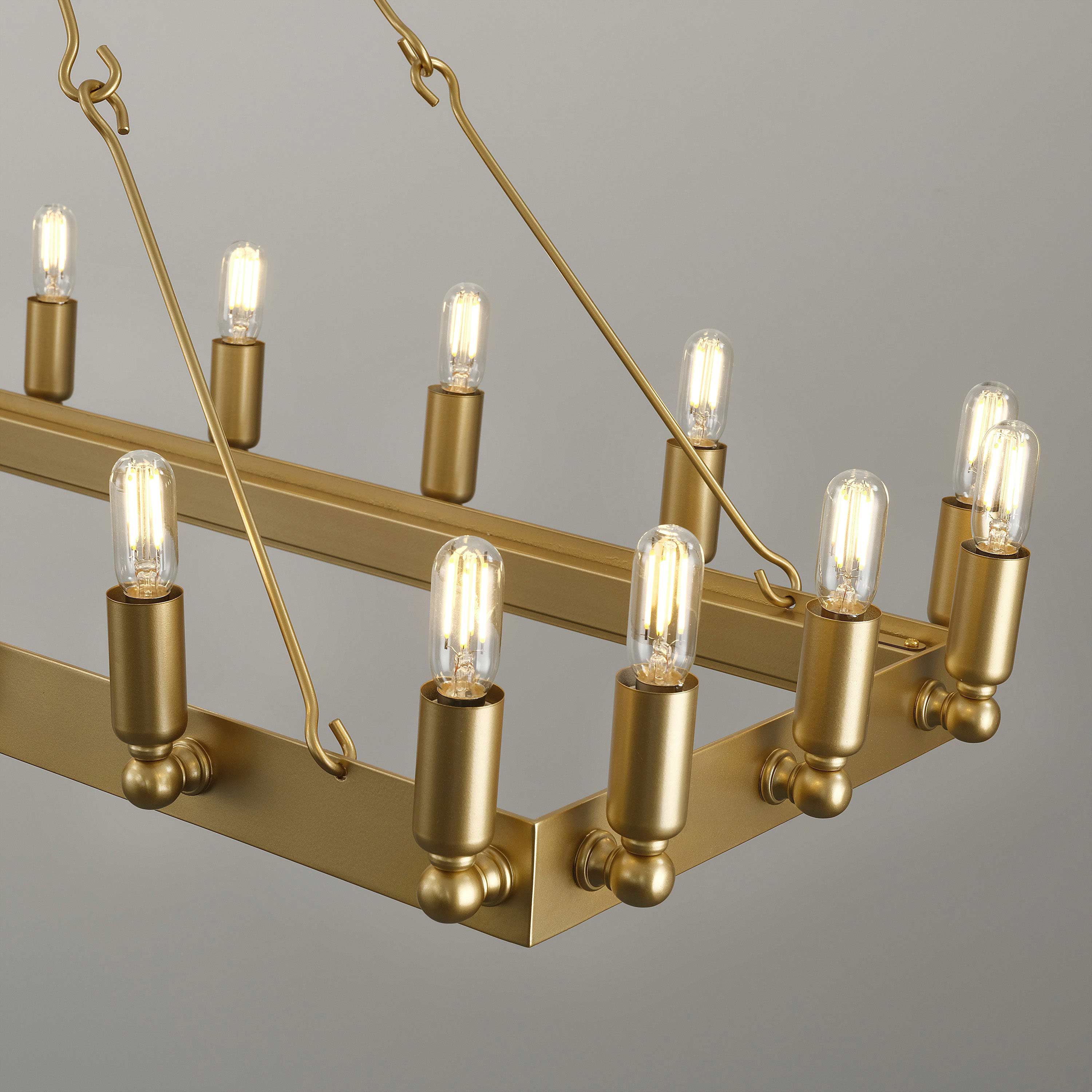 52 Inch Tubular Candle Rectangular Chandelier - Camino