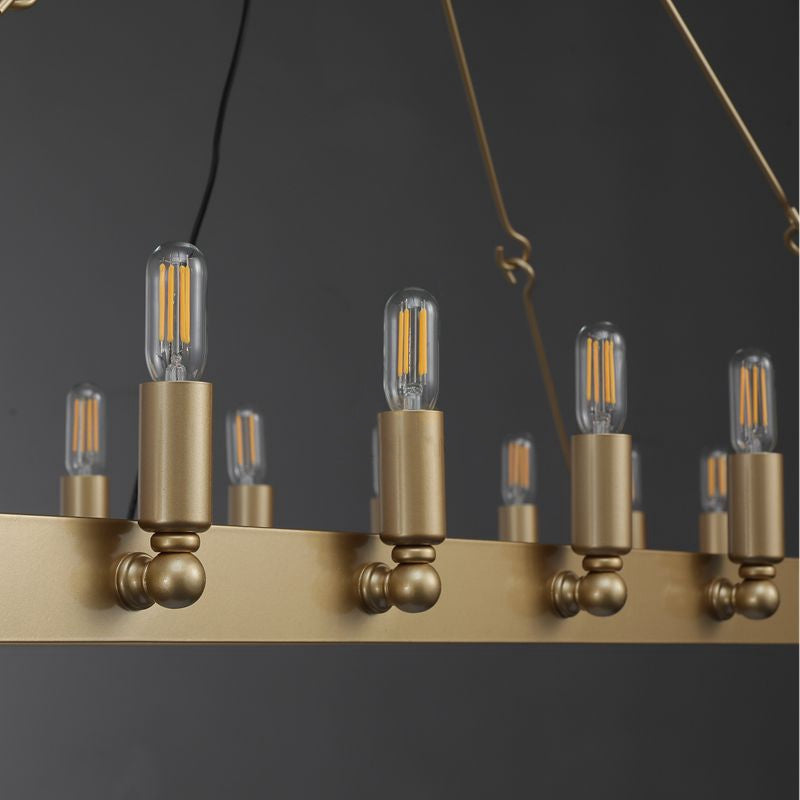 52 Inch Tubular Candle Rectangular Chandelier - Camino