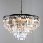 43 Inch Crystal Prism Tiered Chandelier - Odeon