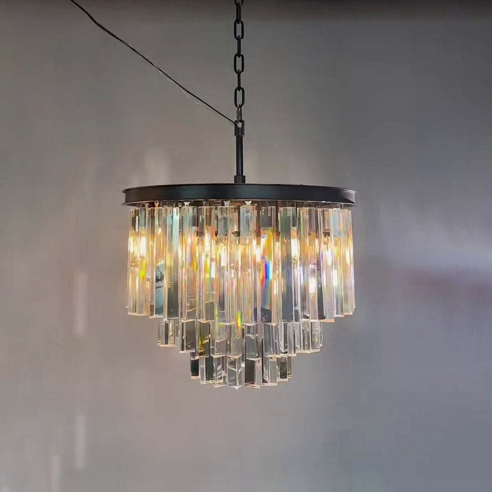 20 Inch Cristal Prism Tiered Chandelier - Odeon