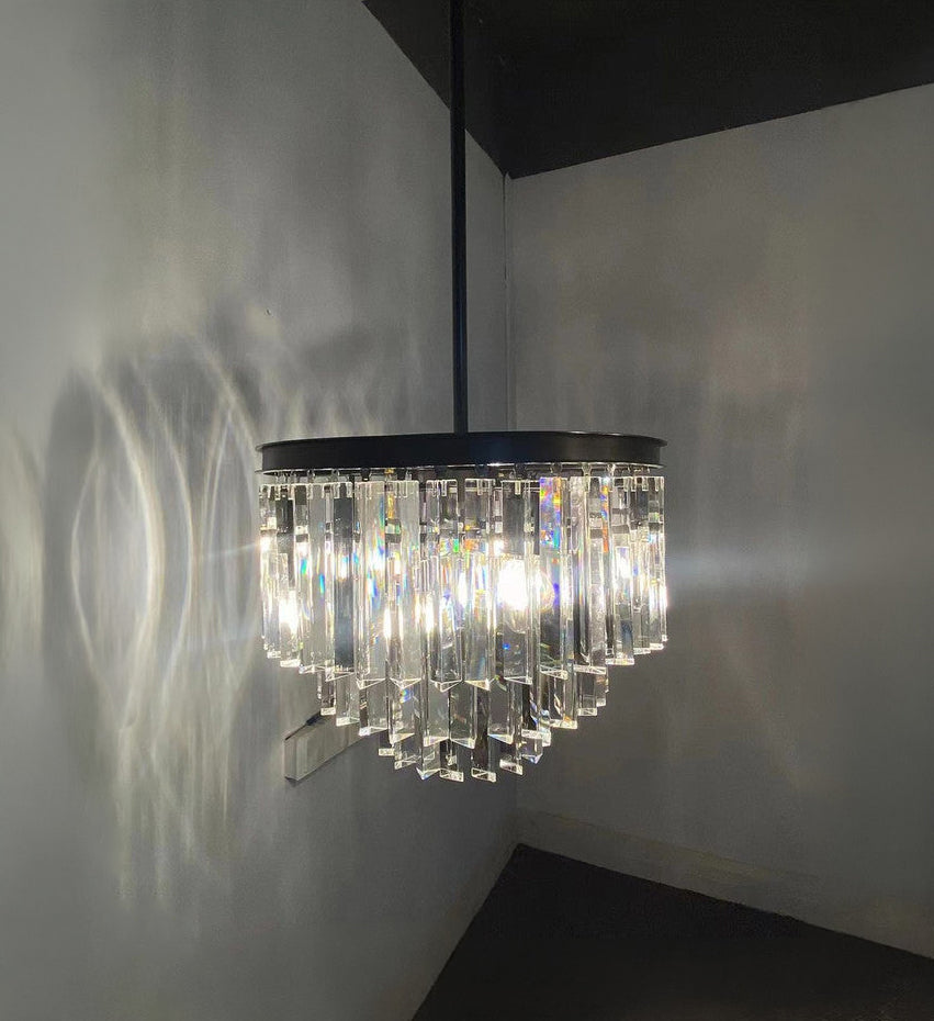 20 Inch Crystal Prism Tiered Chandelier - Odeon