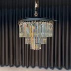 20 Inch Crystal Prism Tiered Chandelier - Odeon
