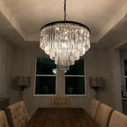 32 Inch Crystal Prism Tiered Chandelier - Odeon