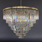 43 Inch Crystal Prism Tiered Chandelier - Odeon