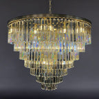 43 Inch Crystal Prism Tiered Chandelier - Odeon