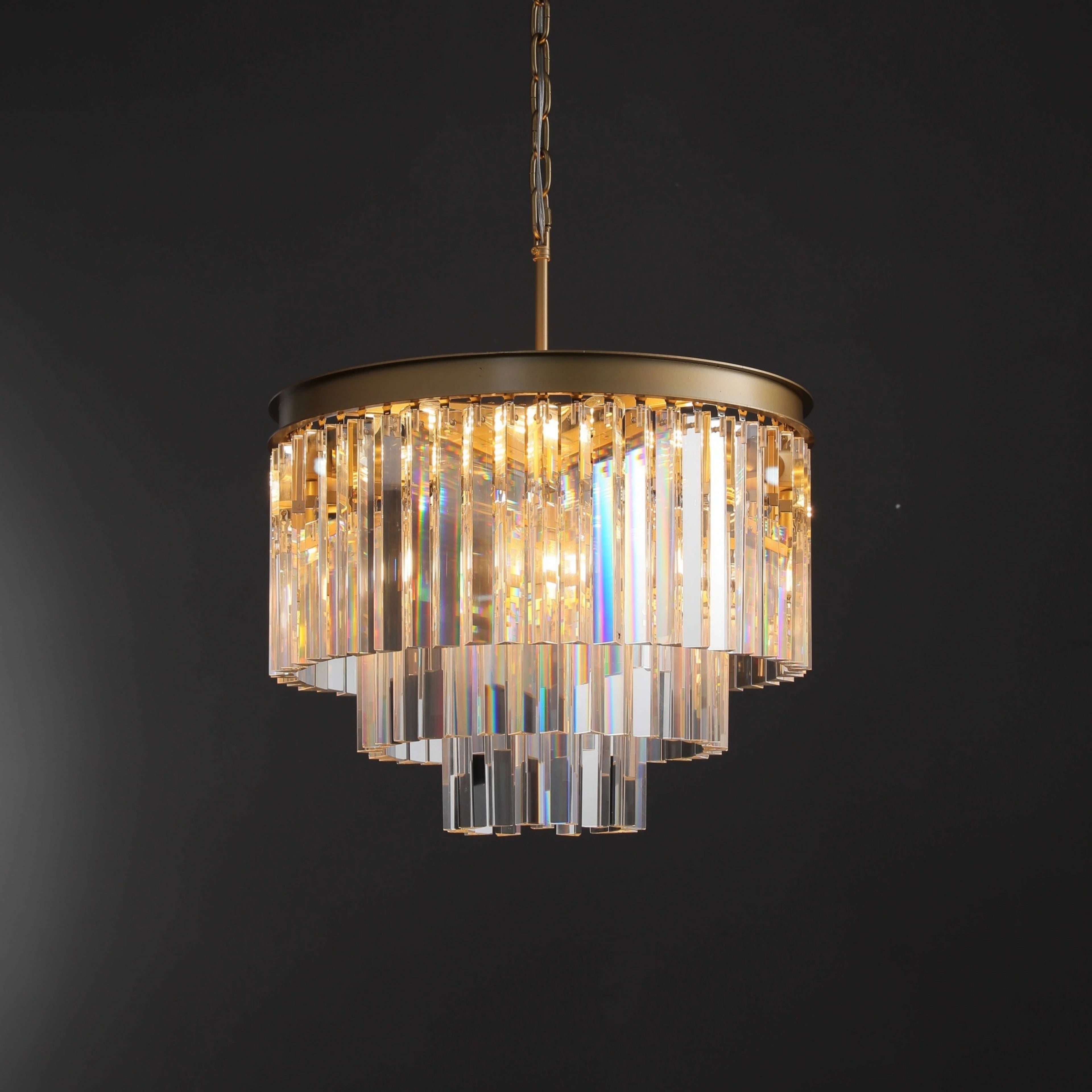 20 Inch Cristal Prism Tiered Chandelier - Odeon