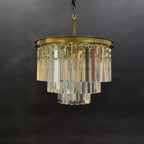 20 Inch Crystal Prism Tiered Chandelier - Odeon