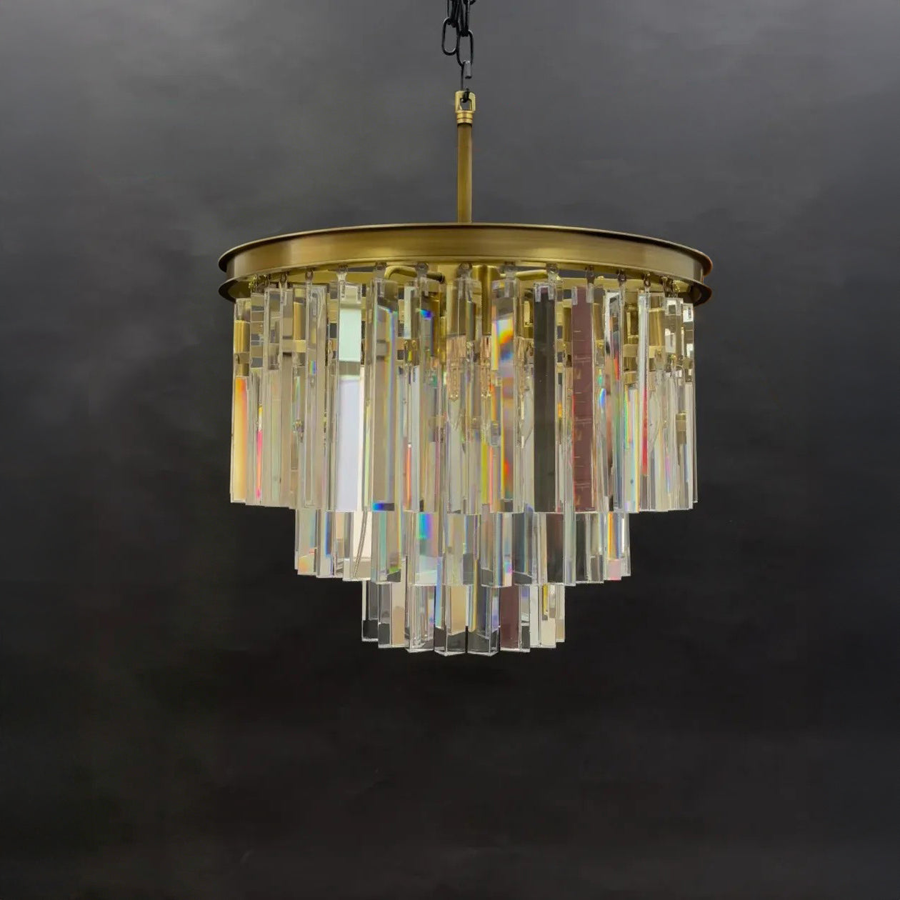 20 Inch Cristal Prism Tiered Chandelier - Odeon