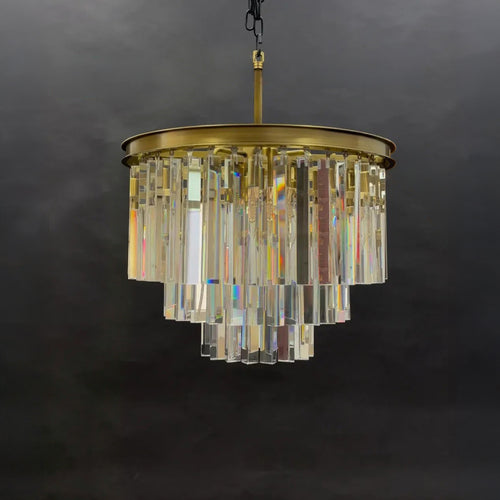 20 Inch Crystal Prism Tiered Chandelier - Odeon
