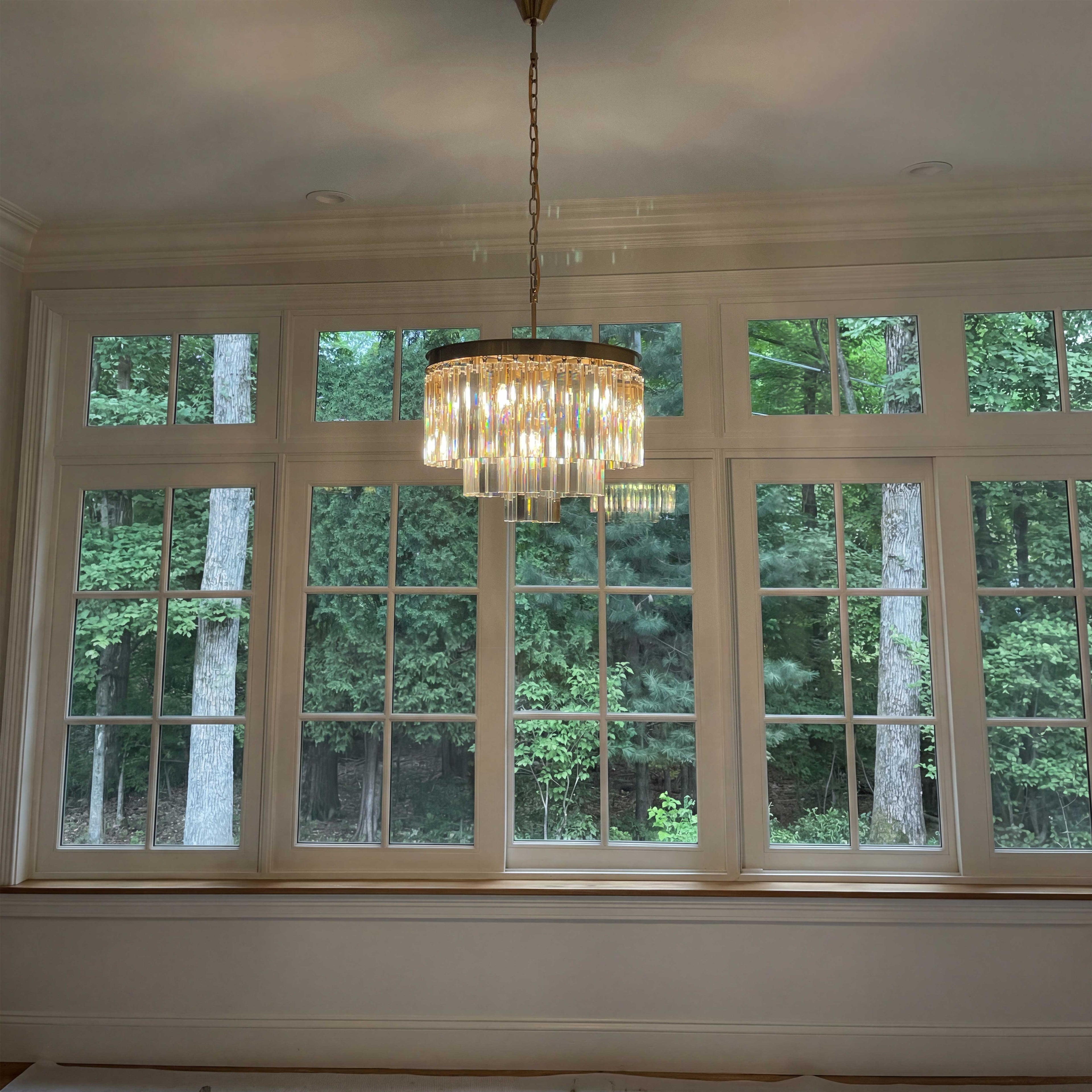 20 Inch Crystal Prism Tiered Chandelier - Odeon