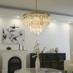 32 Inch Crystal Prism Tiered Chandelier - Odeon