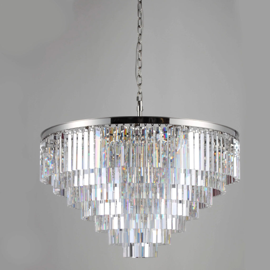 43 Inch Crystal Prism Tiered Chandelier - Odeon