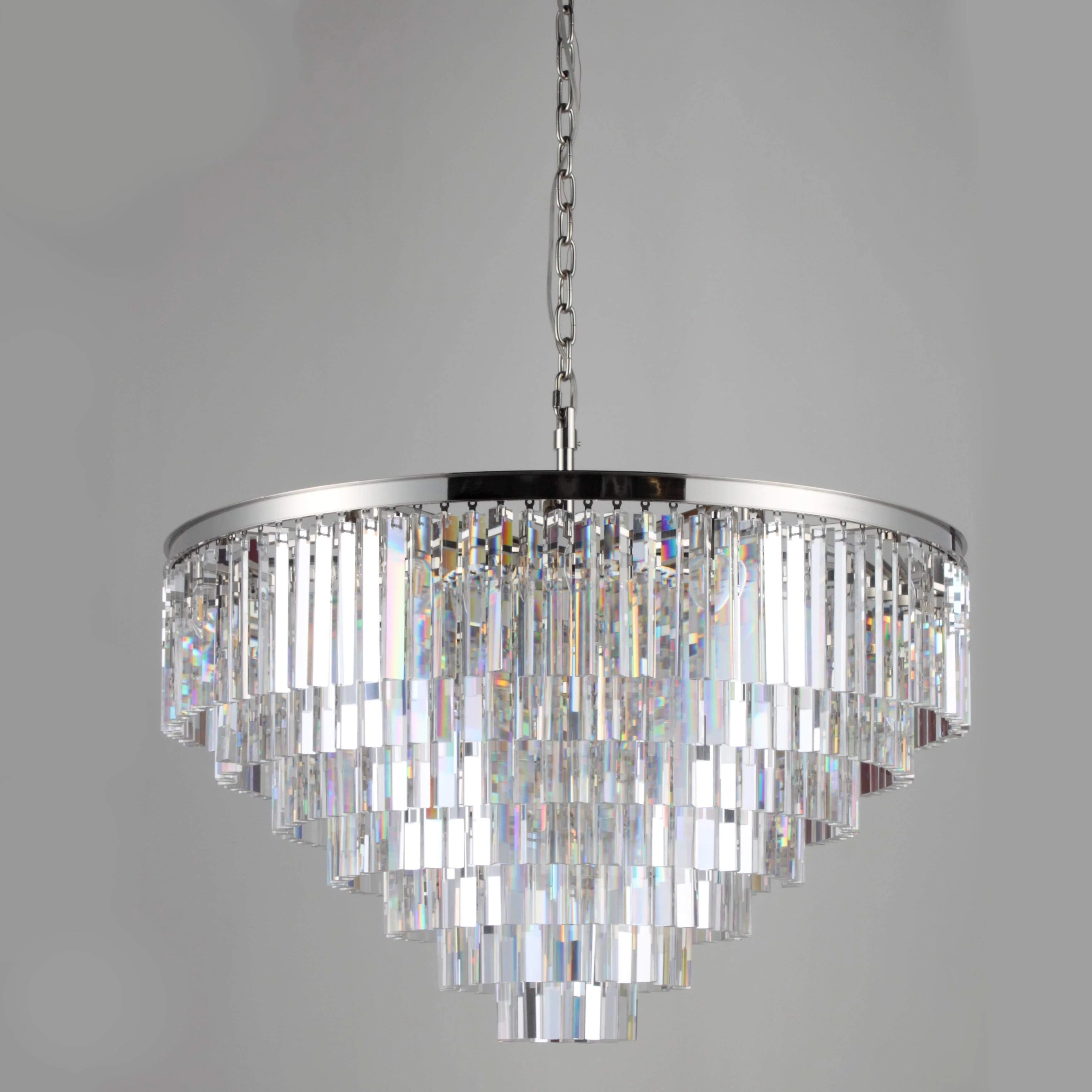 43 Inch Cristal Prism Tiered Chandelier - Odeon