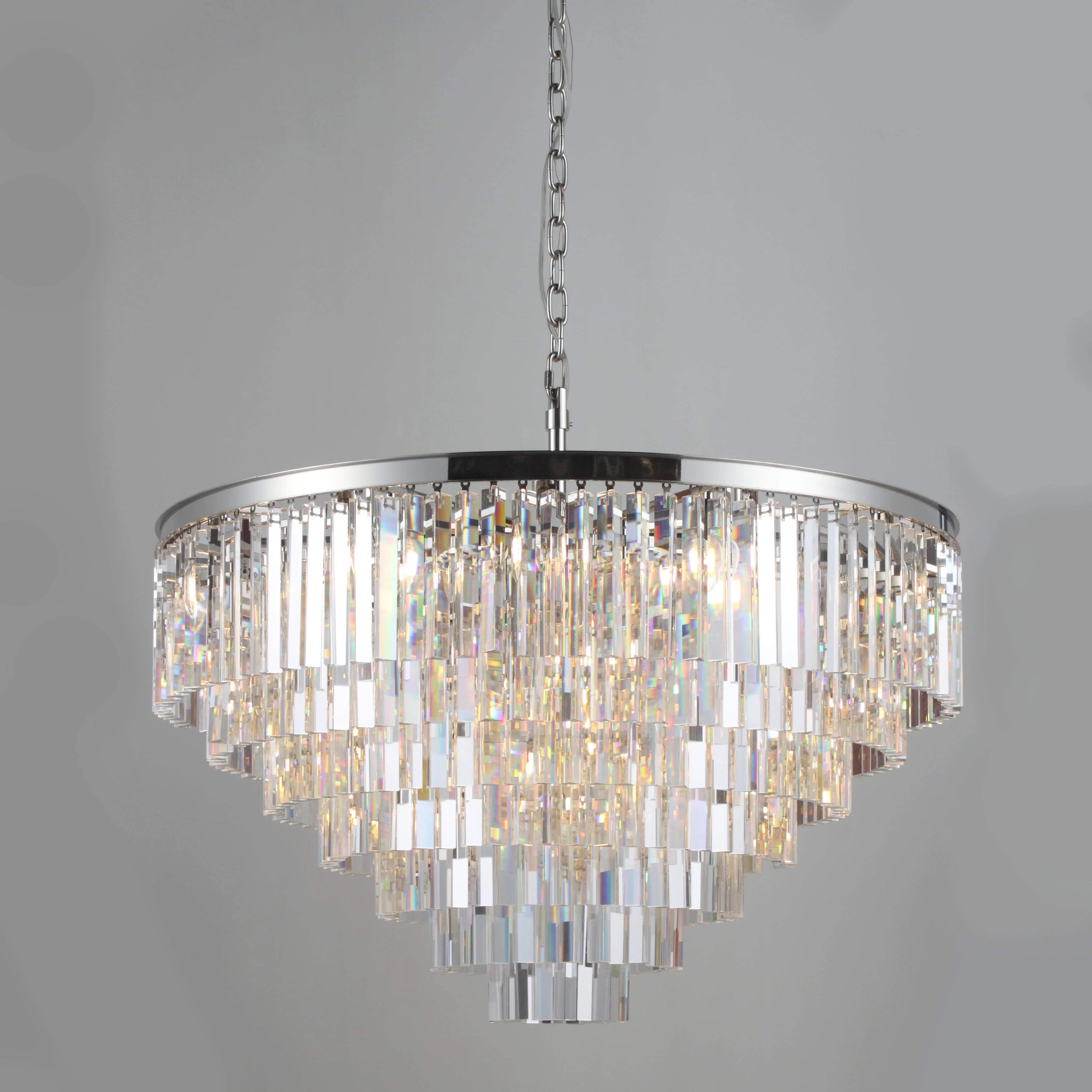43 Inch Cristal Prism Tiered Chandelier - Odeon