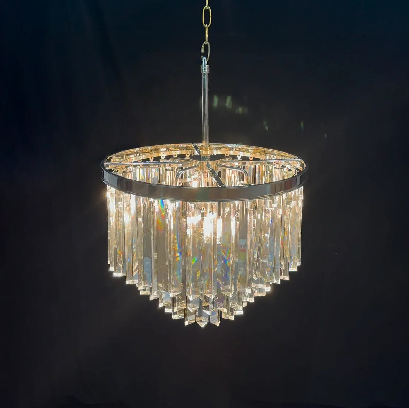 20 Inch Cristal Prism Tiered Chandelier - Odeon