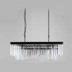 40 Inch Crystal Prism Tiered Rectangular Chandelier - Odeon
