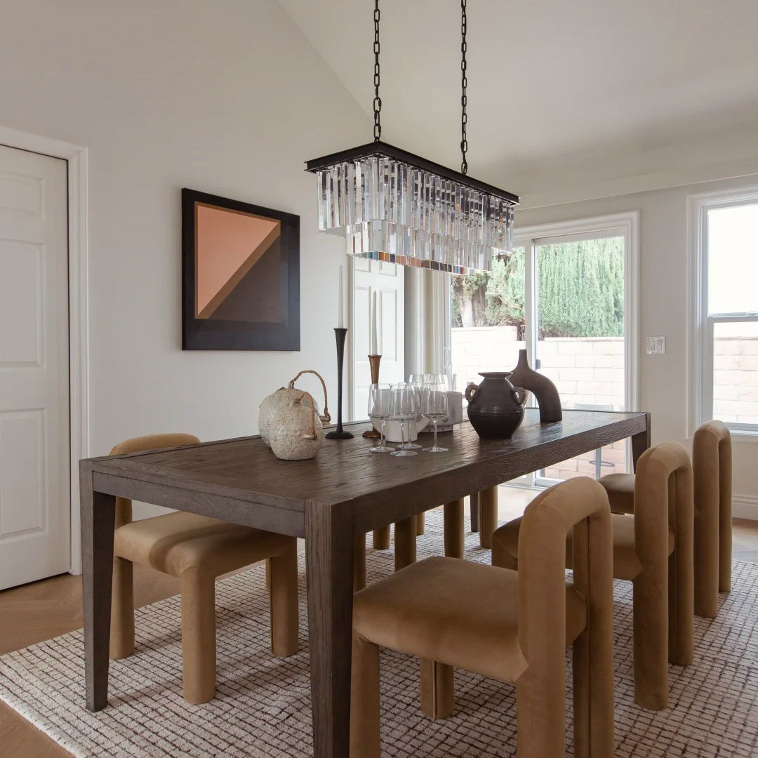 49 Inch Crystal Prism Tiered Rectangular Chandelier - Odeon