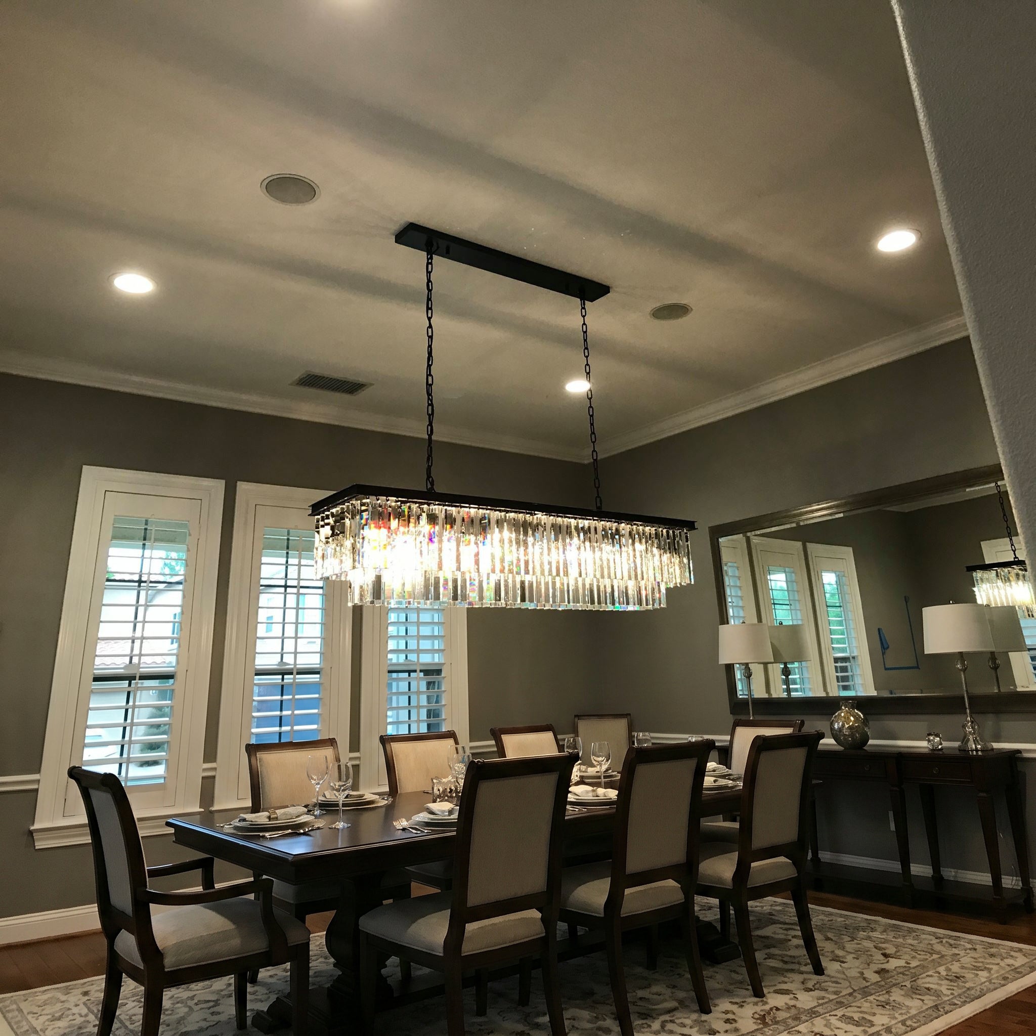 59 Inch Crystal Prism Tiered Rectangular Chandelier - Odeon