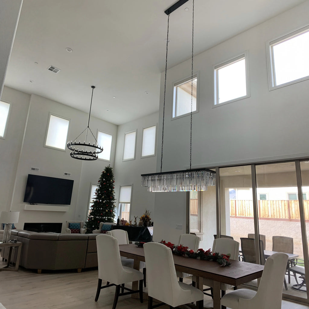 59 Inch Crystal Prism Tiered Rectangular Chandelier - Odeon
