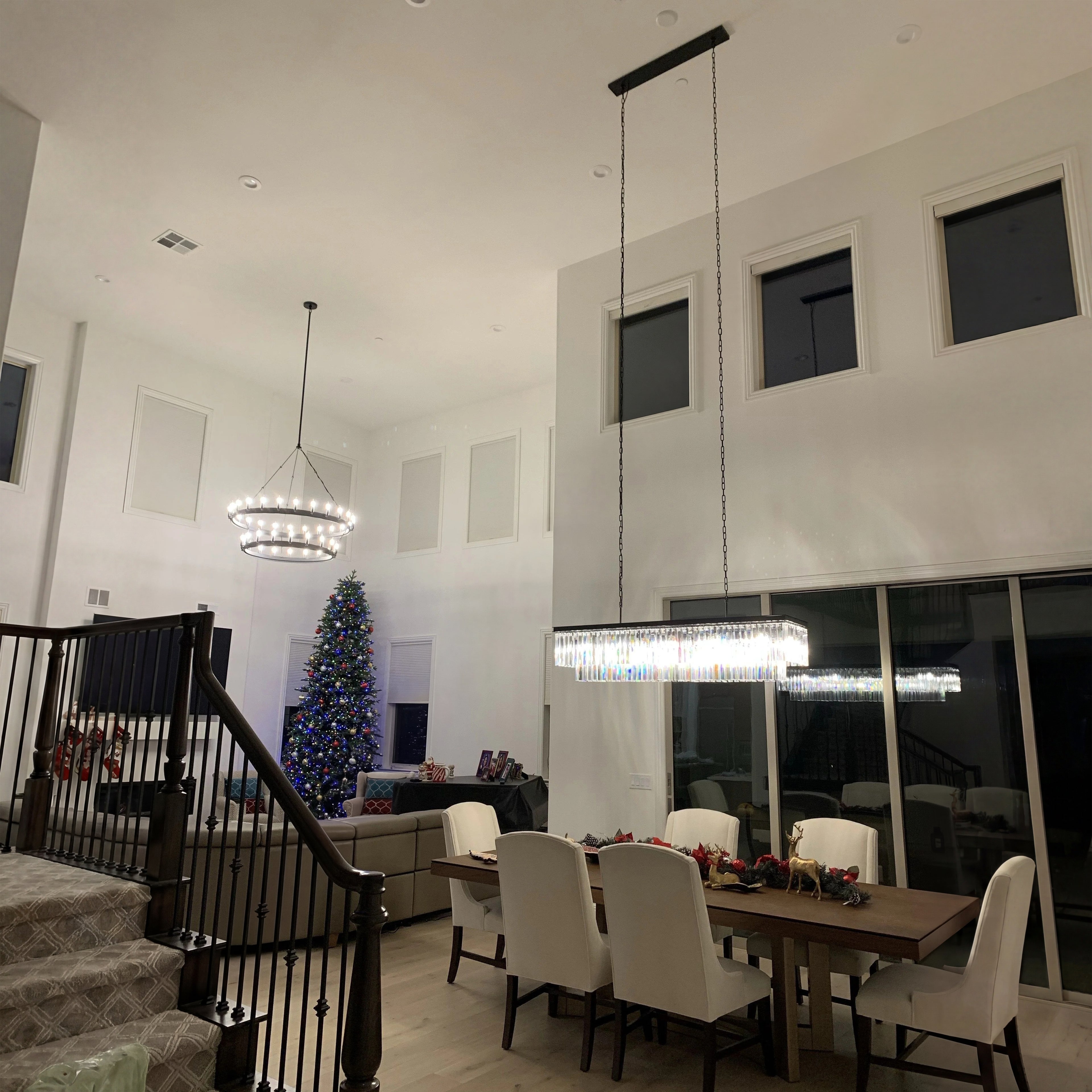 59 Inch Crystal Prism Tiered Rectangular Chandelier - Odeon