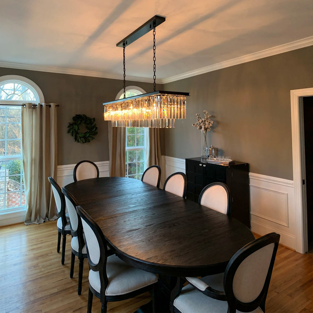 59 Inch Crystal Prism Tiered Rectangular Chandelier - Odeon